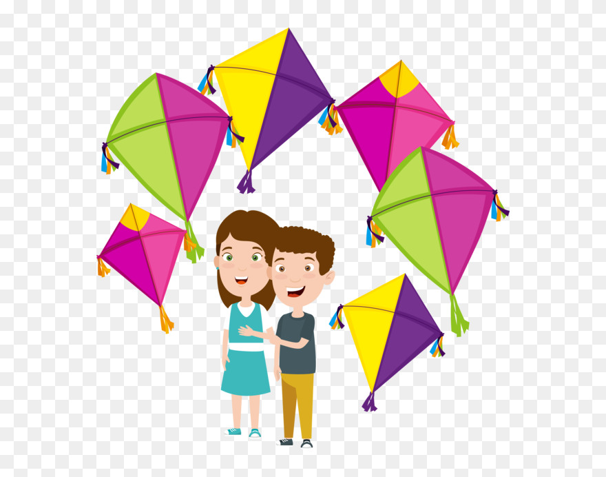 Transparent Makar Sankranti Line Kite Child For Happy - Happy Makar Sankranti Clipart - Png Download