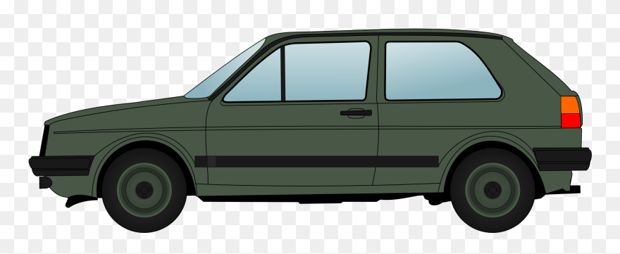 Volkswagen Golf Mk2 Side View Png Clipart - Volkswagen Golf 2 Side Transparent Png