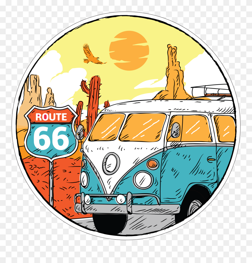Bus And Sign"
 Class="lazyload Lazyload Mirage Featured - Ruta 66 Volkswagen Stickers Clipart