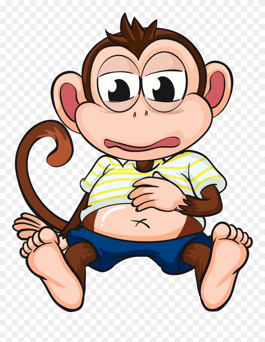 Clipart Child Diving - Funny Monkey Cartoon - Png Download