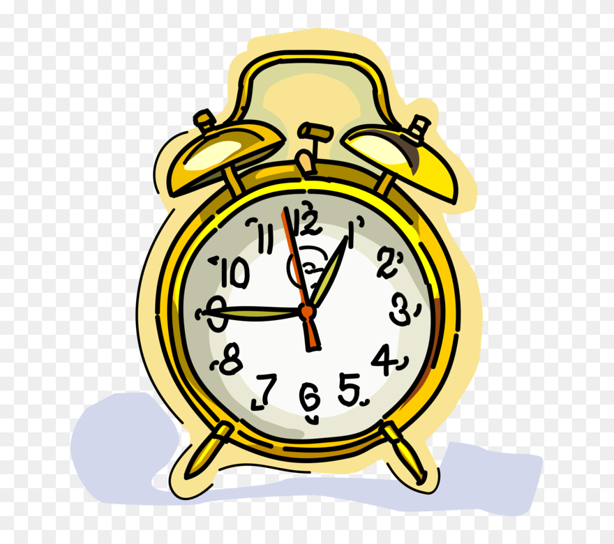 Vector Illustration Of Alarm Clock Ringing Its Morning - Time Out Cards For Students Clipart
