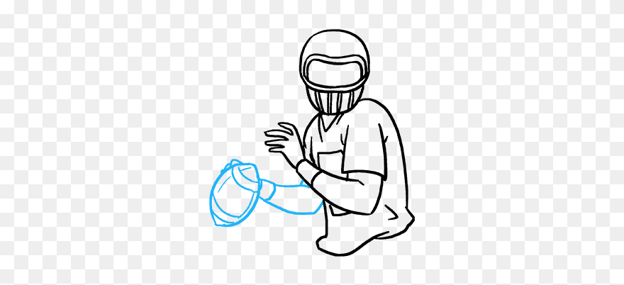 Drawing Of A Football Player - Drawing Clipart