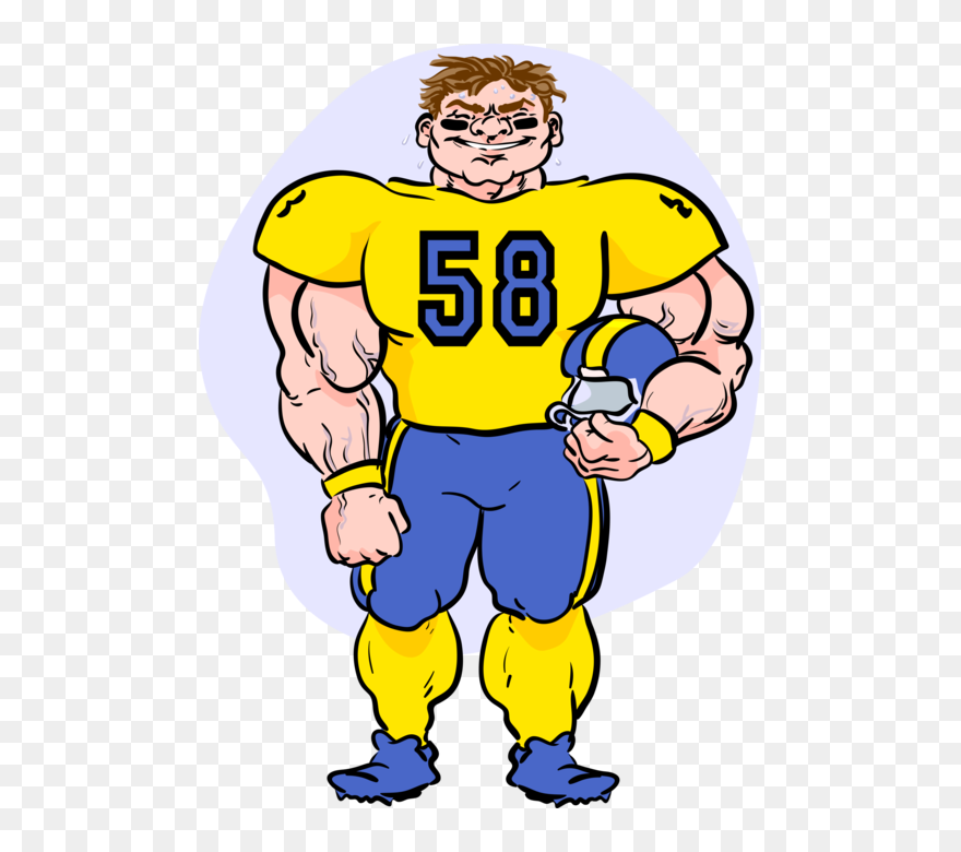 Player Defensive Lineman Vector Clipart
