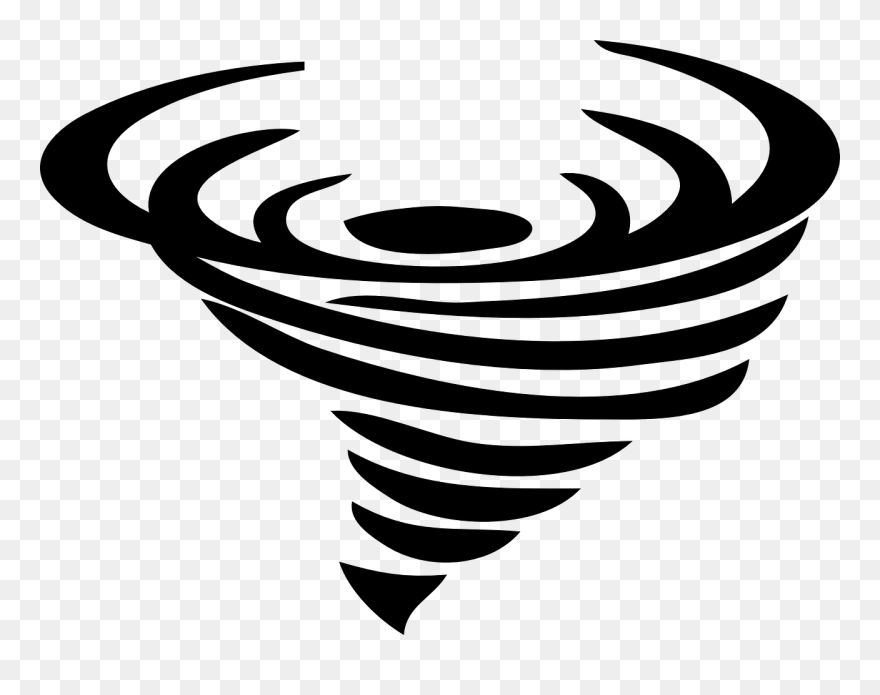 Tornado Clipart Black And White - Png Download