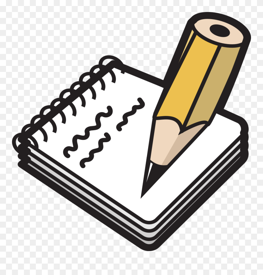 Clipart Notebook And Pencil - Notepad And Pencil Clipart - Png Download