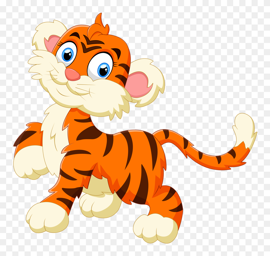 Tiger Reading A Book Clipart Clip Art Transparent Safari - Baby Safari Animals Cartoon - Png Download