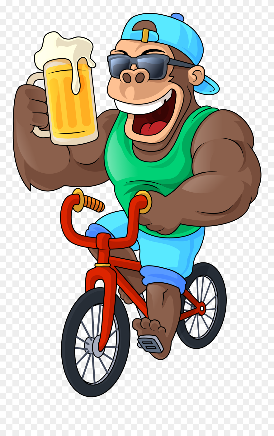 Star Tours Clipart Clip Black And White Download Home - Gorilla On A Bike Cartoon - Png Download