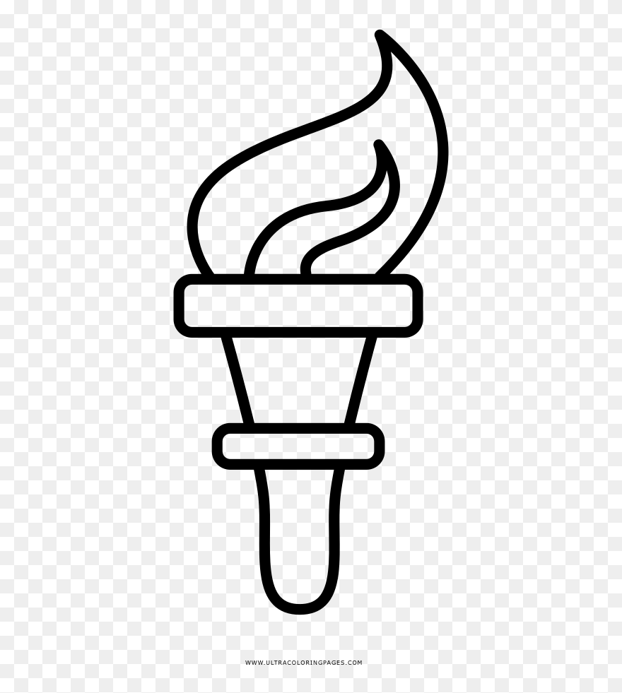 Torch Coloring Page - Dibujo Antorcha Para Colorear Clipart