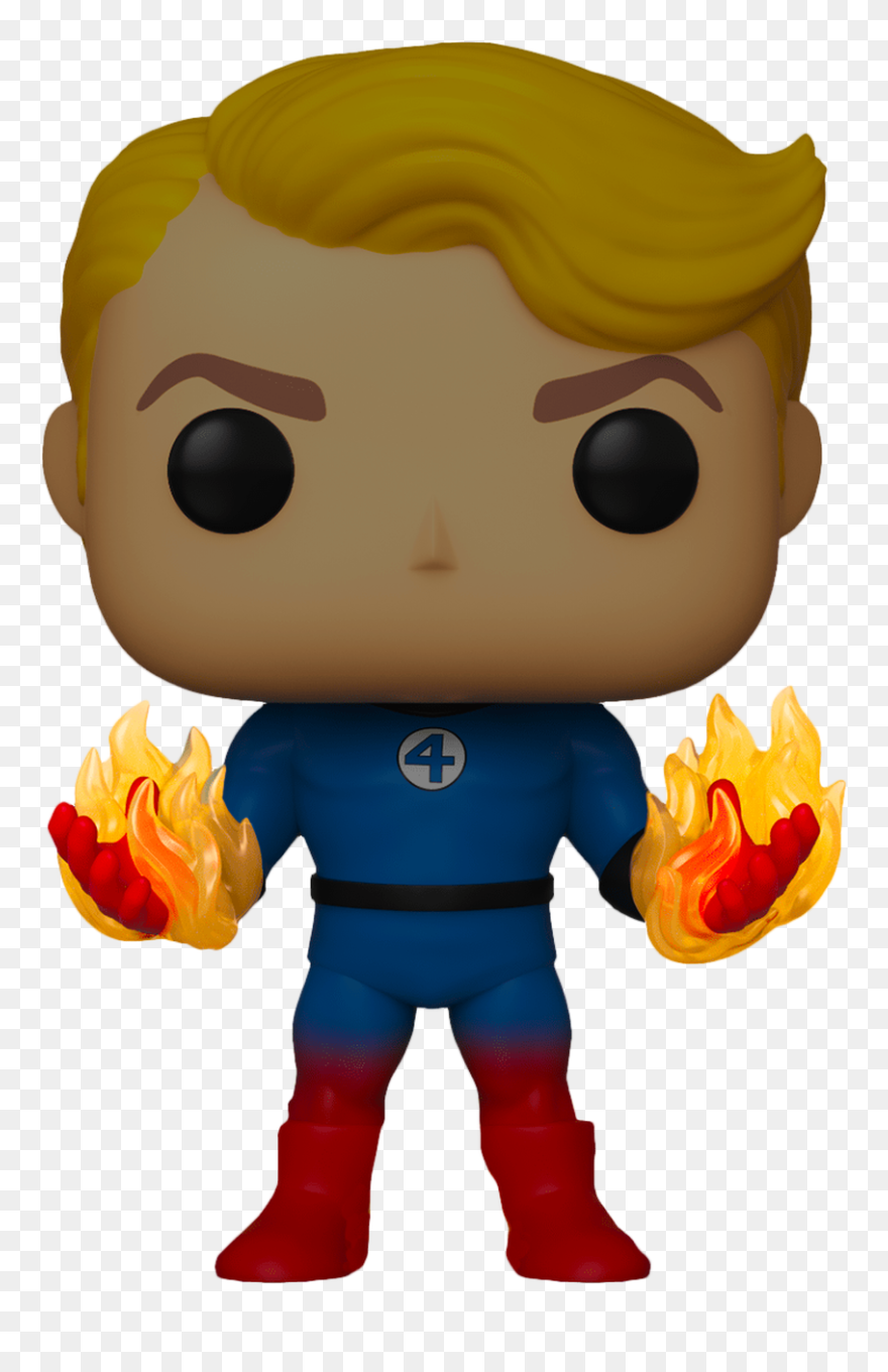 Human Torch With Flames Glow Us Exclusive Pop Vinyl - Human Torch Fantastic Four Funko Pop Clipart