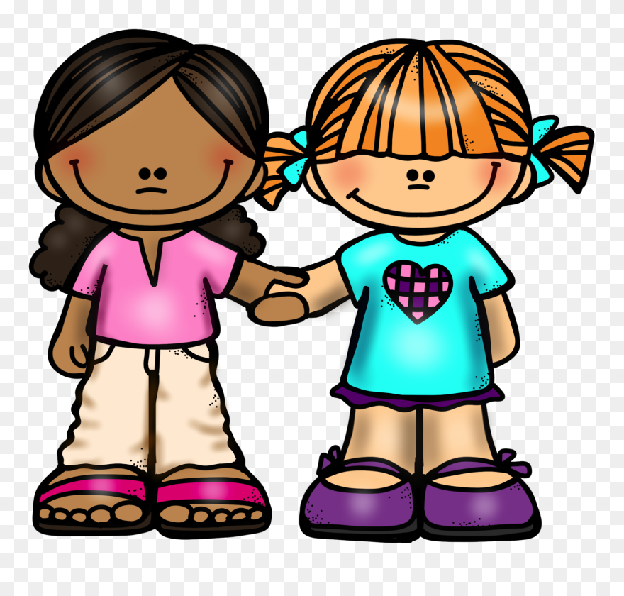 Girl Friends Holding Hands - Two Friends Holding Hands Clipart - Png Download
