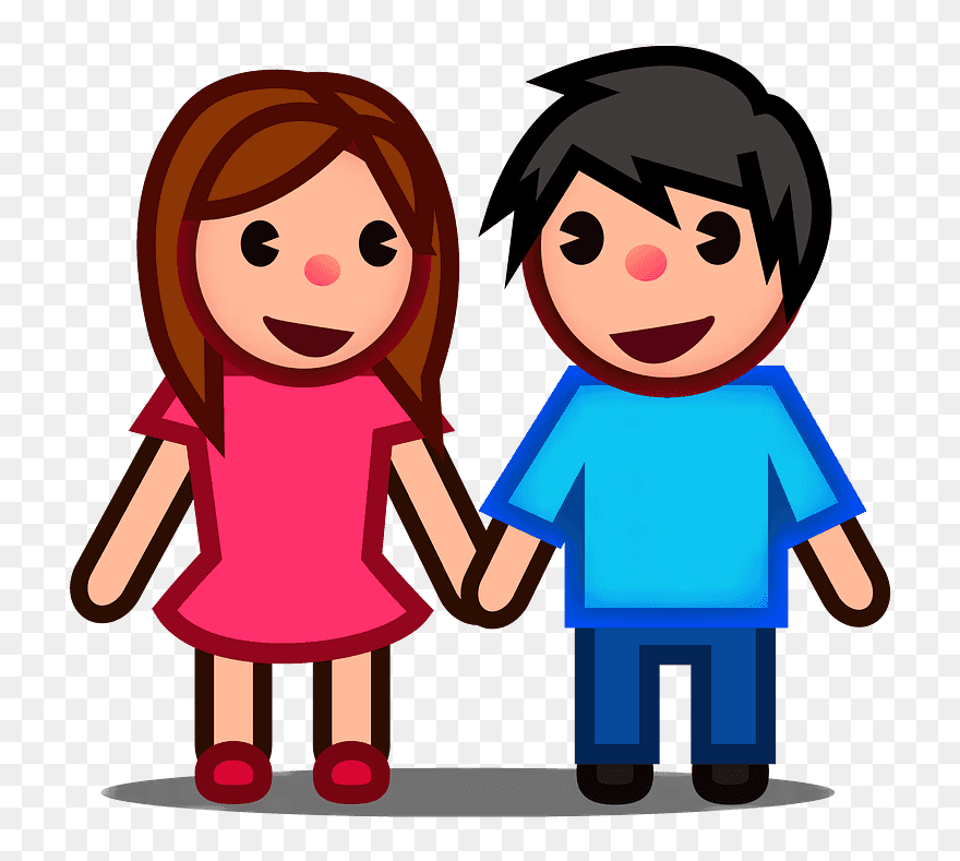 Woman And Man Holding Hands Emoji Clipart - Boy And Girl Emoji Png Transparent Png