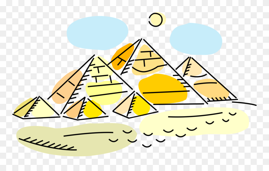 Vector Illustration Of Ancient Egyptian Great Pyramids - Ancient Egypt Clip Art - Png Download