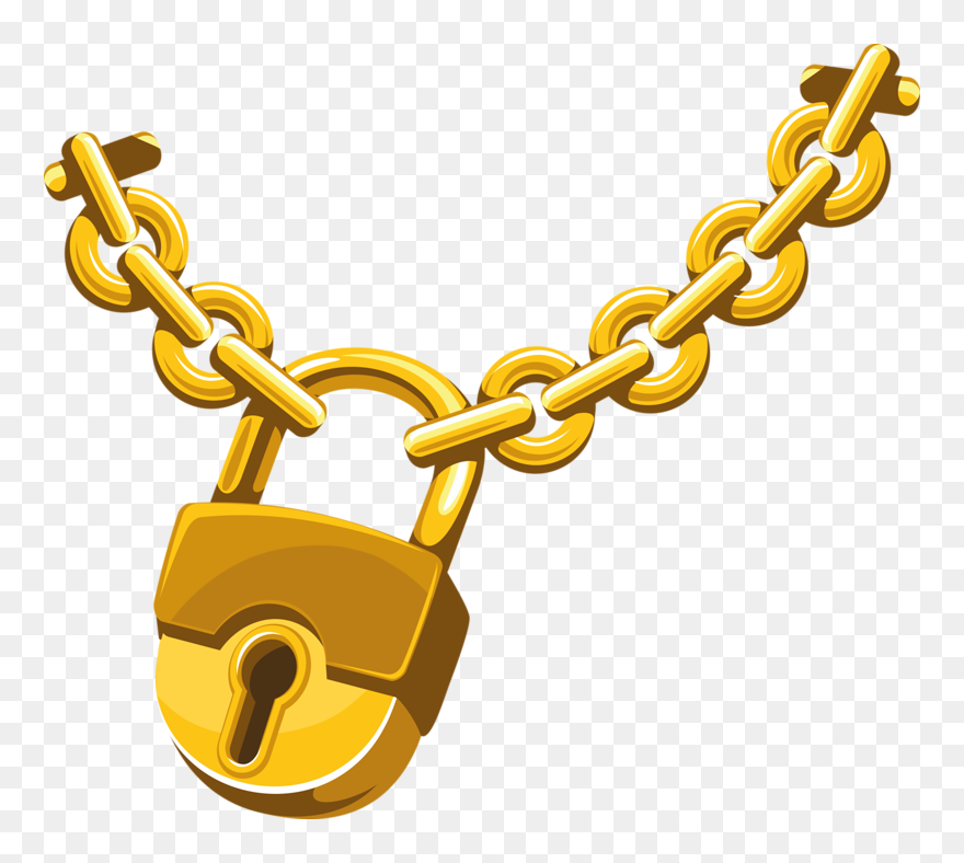 Clip Art Gold Chains Lock With Chain Clipart Png Download (5637343