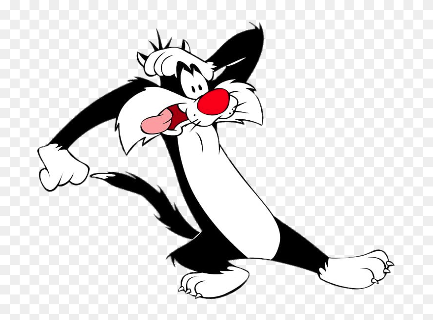 Sylvester Afraid - Does Sylvester The Cat Say Sufferin Succotash Clipart