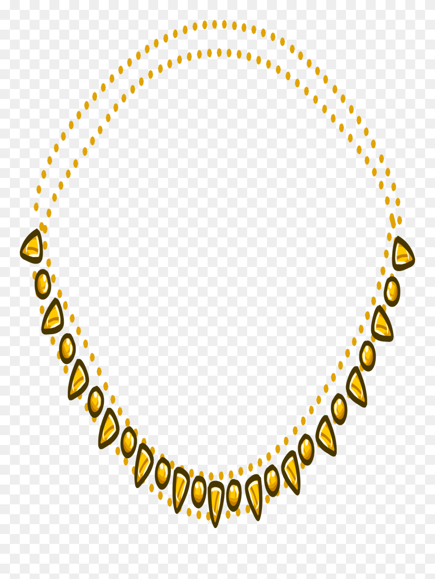 Necklace Clipart Png Format - Golden Necklace Png Icon Transparent Png