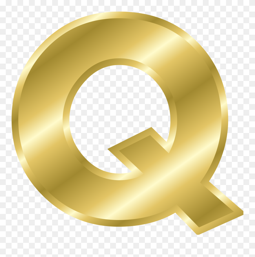 Long Clip Gold - Letter Q Gold - Png Download