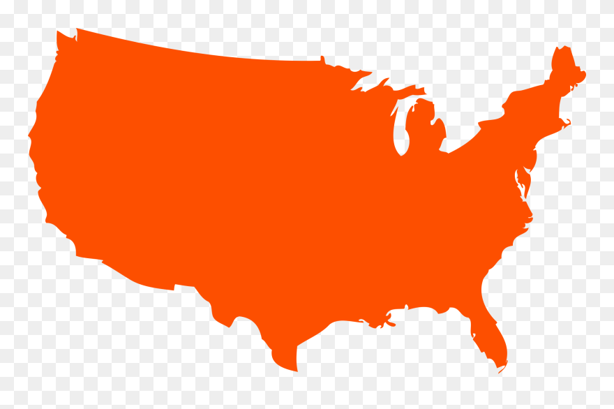 Transparent Usa Outline Clipart - Outline Silhouette United States - Png Download