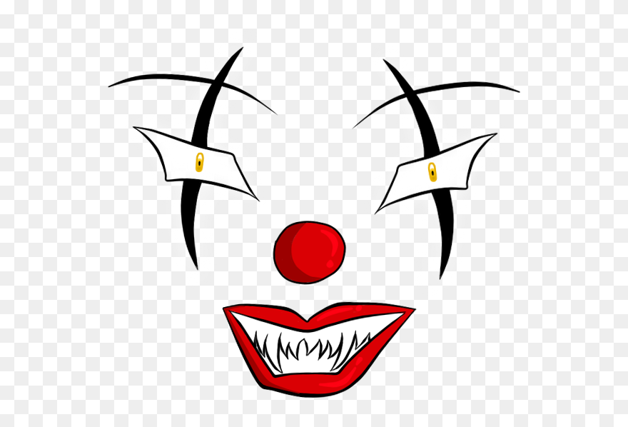 Clowns Drawing Creepy Transparent & Png Clipart Free - Scary Clown Face Transparent