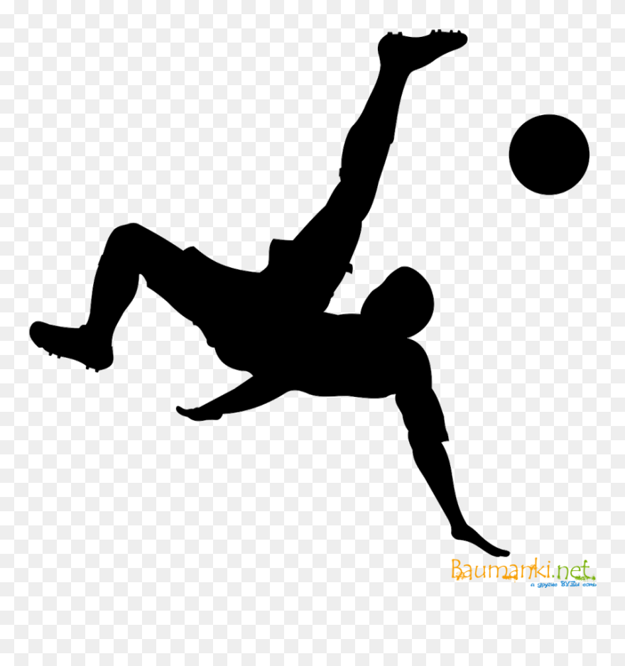 Bicycle Kick Clip Art Silhouette Football - Soccer Silhouette Png Transparent Png