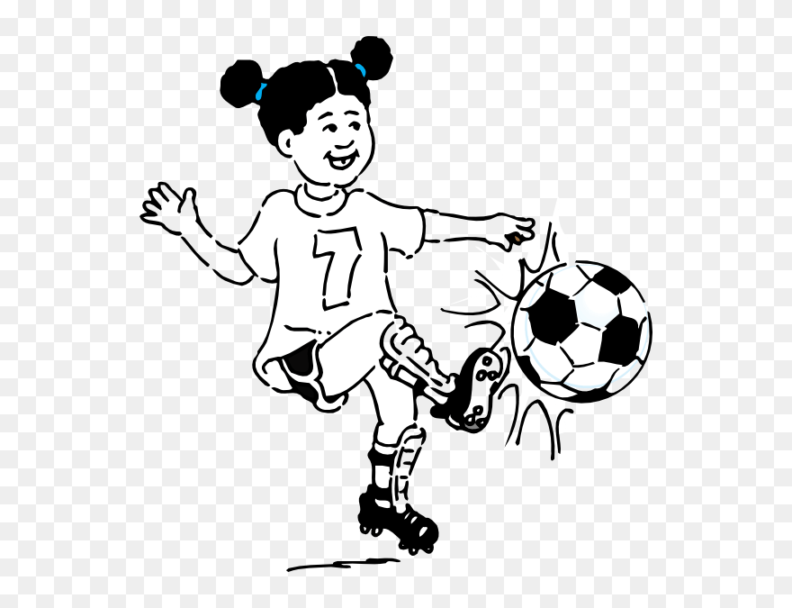 Kick Clip Art - Play Football Clipart Black And White - Png Download