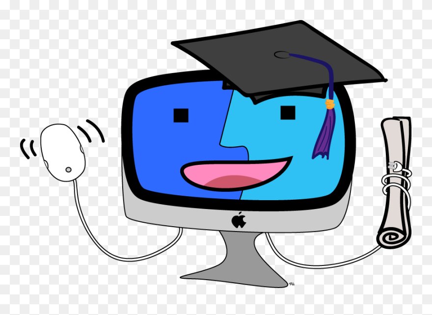 Graduating Computer Cartoon Clipart
