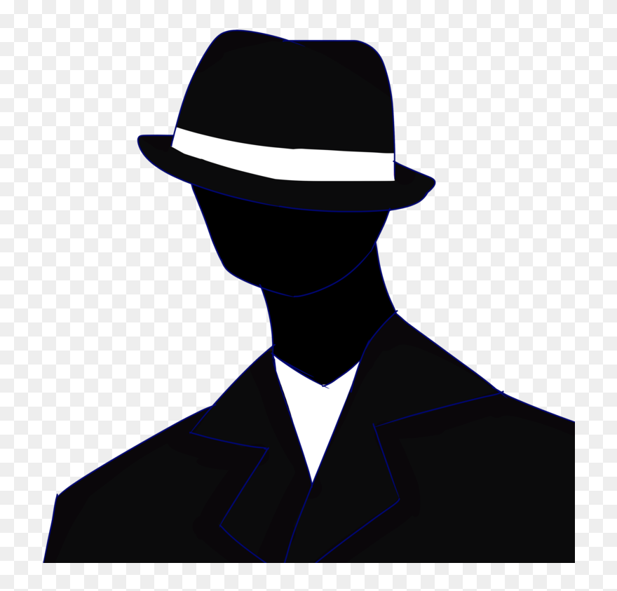 Fedora Silhouette Black White Clip Art - Siluetas En Blanco Y Negro Hombres - Png Download