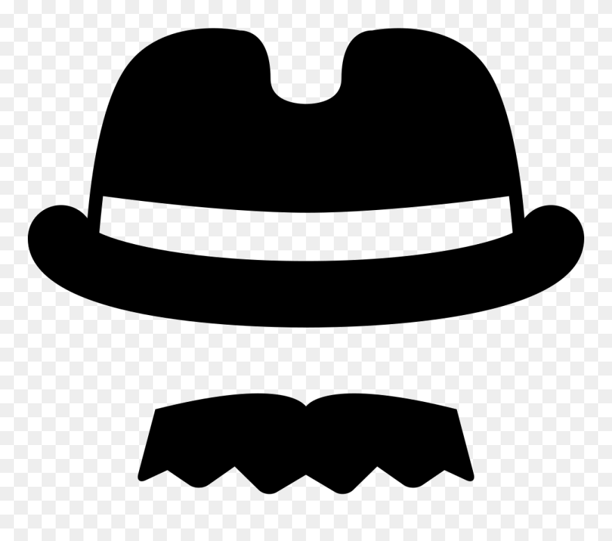 Fedora Hat And Moustache - Chapéu De Charlie Chaplin Png Clipart