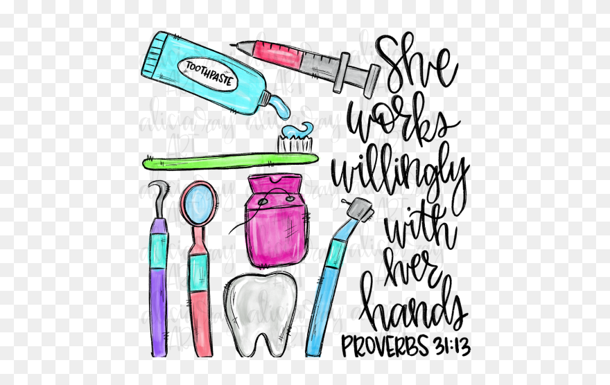 She Works Willingly With Her Hands Dental Clipart