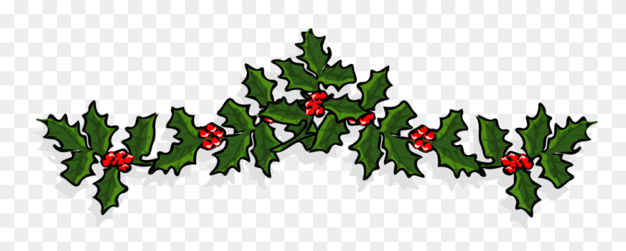 Clipart Holly Christmas - Png Download