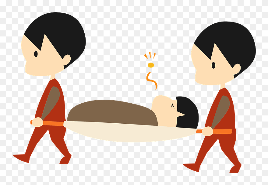 Stretcher The Injured Clipart - 負傷 者 イラスト - Png Download