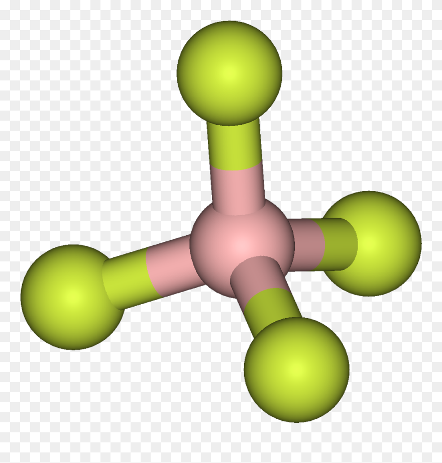 Aluminum Fluoride Molecule Model Clipart