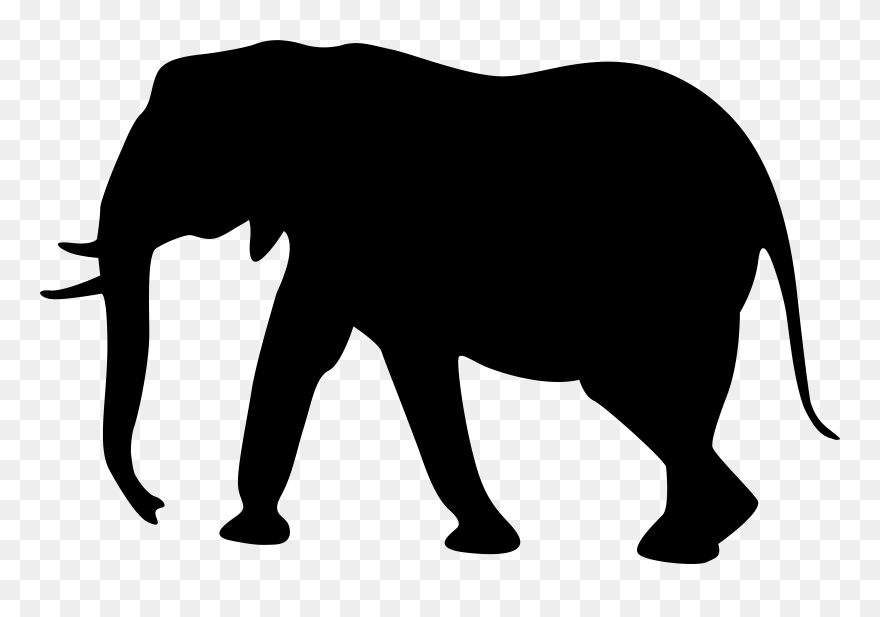 Mammoth Vector Elephant Trunk - Elephant Silhouette Clipart - Png Download