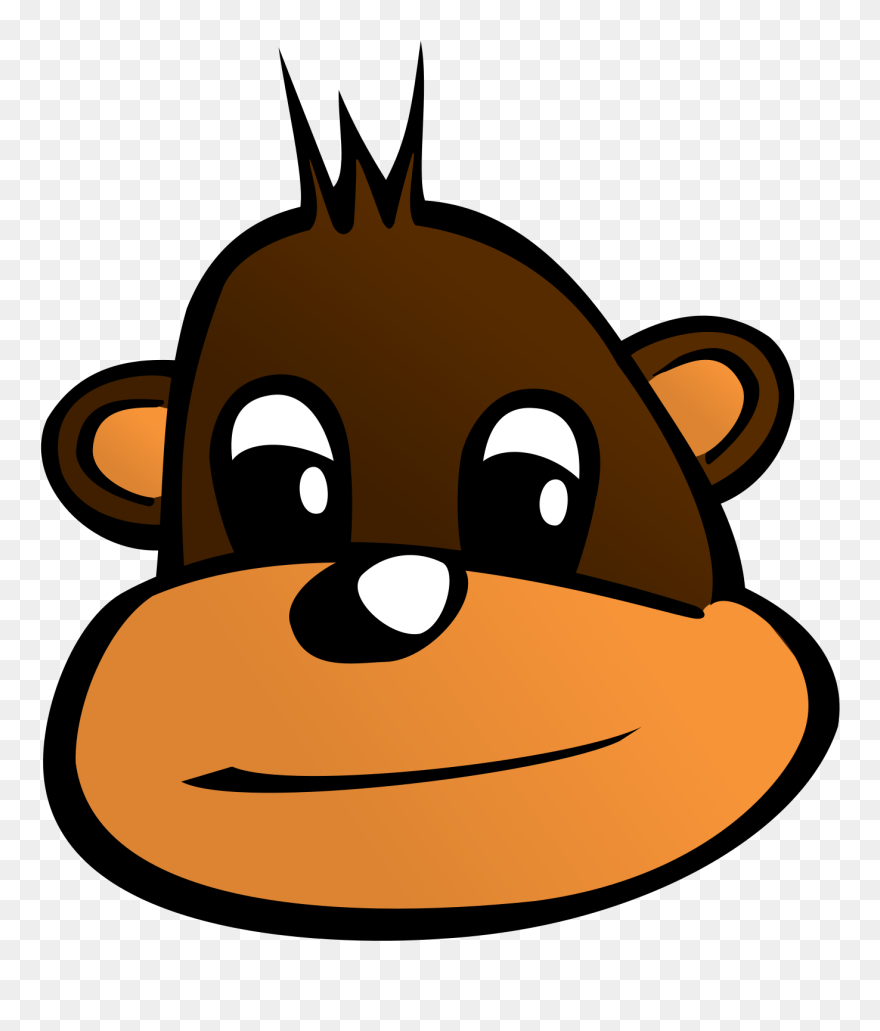 Head, Monkey, Face, Art, Comic, Strip, Fur - Cartoon Monkey Head Clipart Transparent Background - Png Download