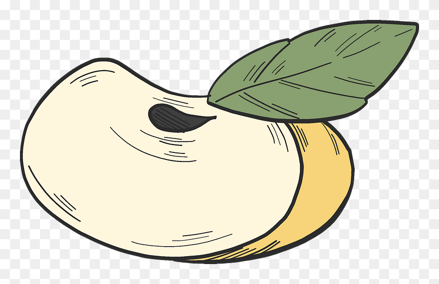 Slice Of Yellow Apple 2 Clipart - Png Download