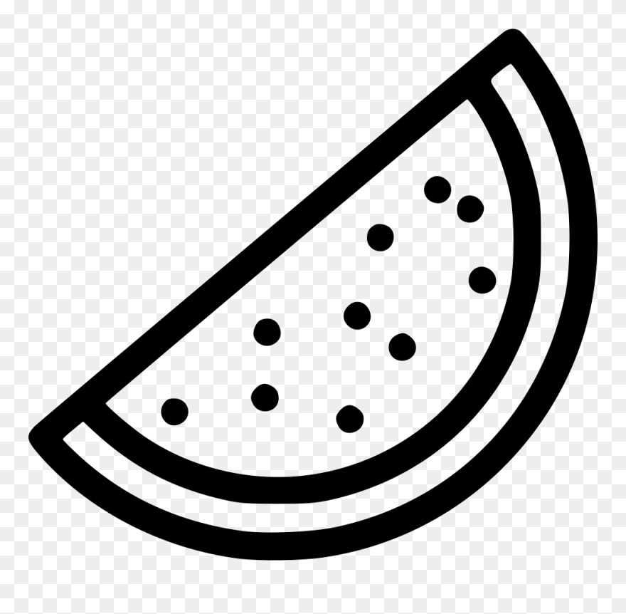 Watermelon Slice Food Tree - Watermelon Black And White Clipart