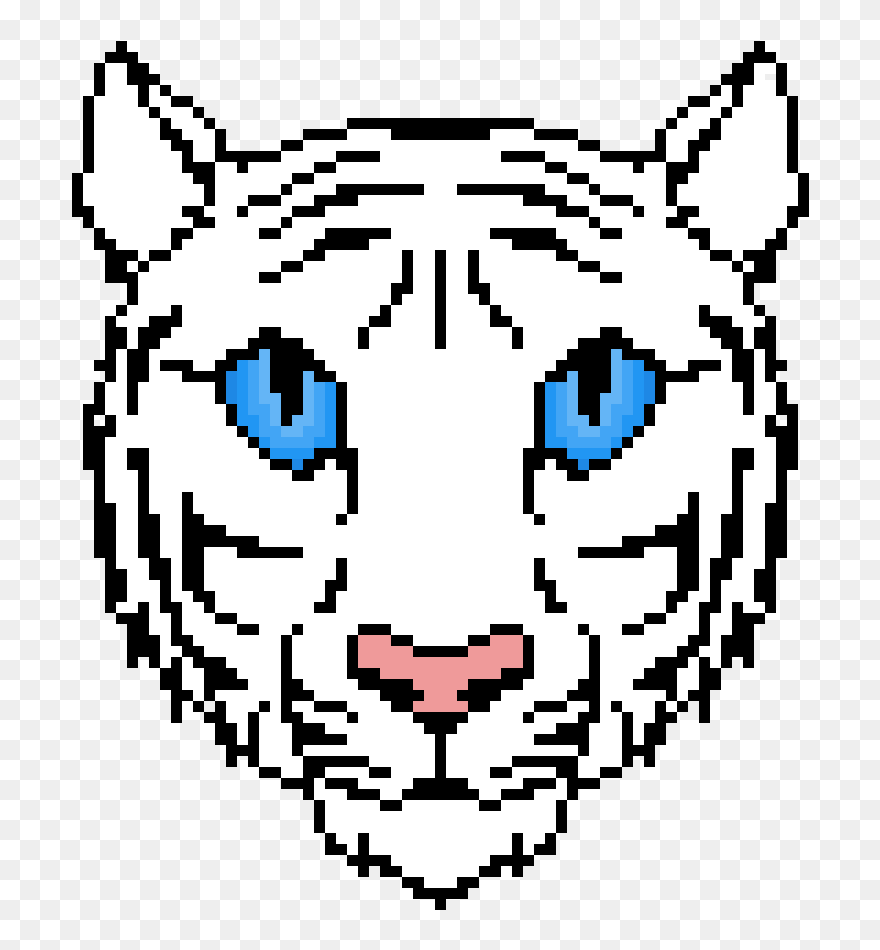 White Tiger Head Cartoon- - White Tiger Clipart