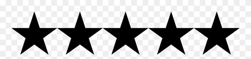 Black 5 Stars Png Clipart
