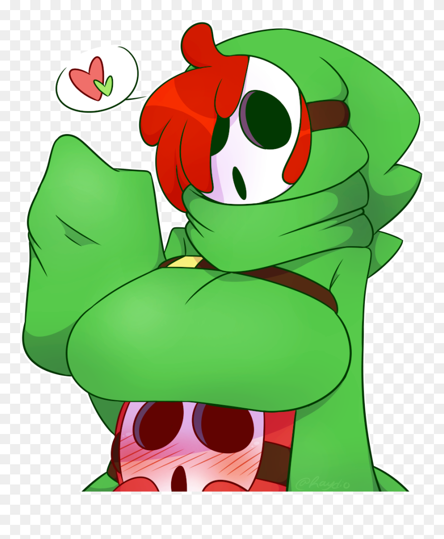 Green Fictional Character Cartoon Vertebrate Plant - Cute Shy Guy Mario Clipart