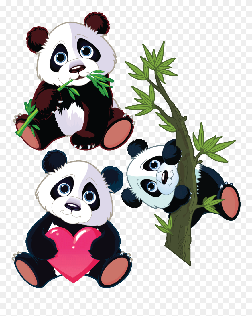 Animated Panda Eating Bamboo Clipart