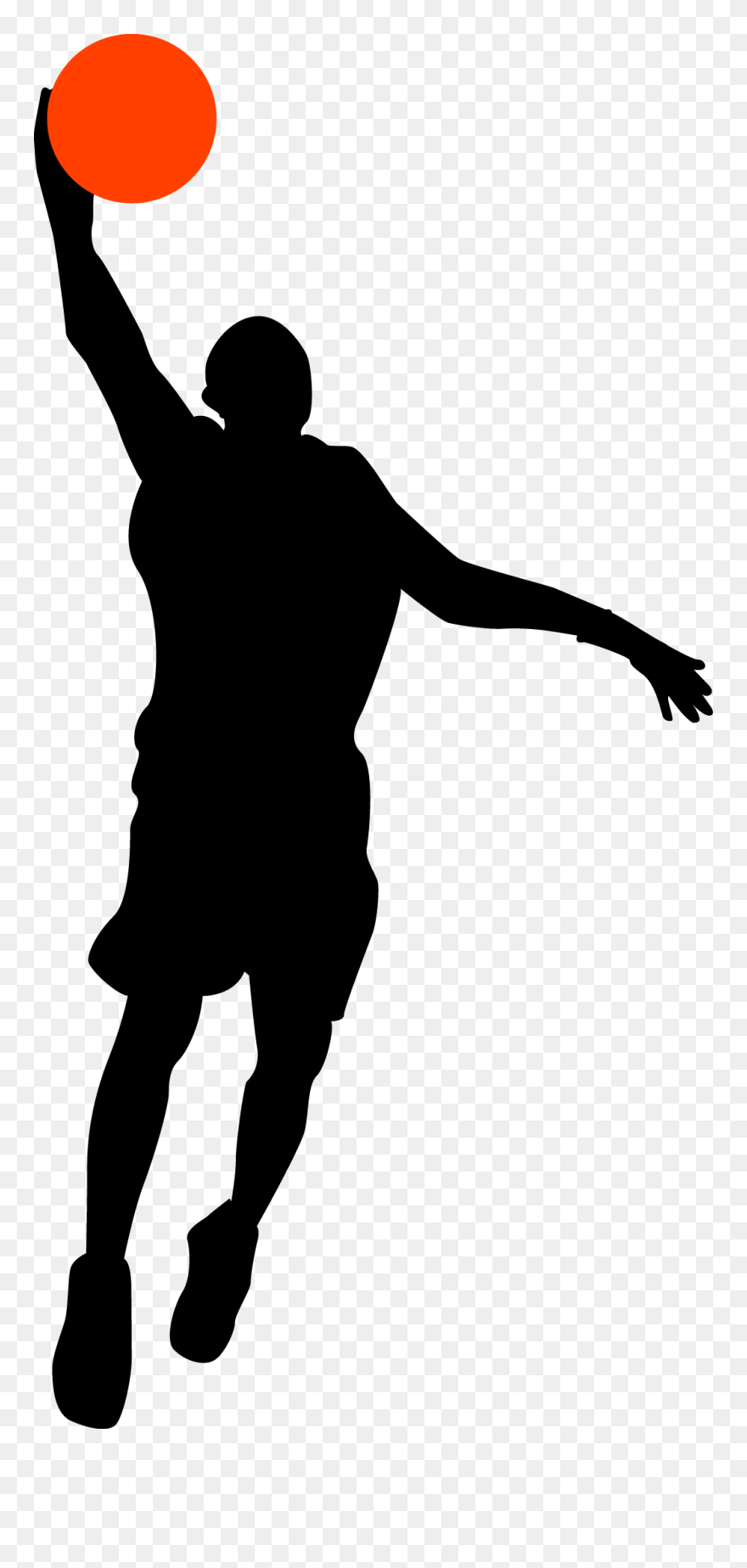 Basketball Player Sport Athlete Sticker - Silhouette Basketball Shoot Png Clipart