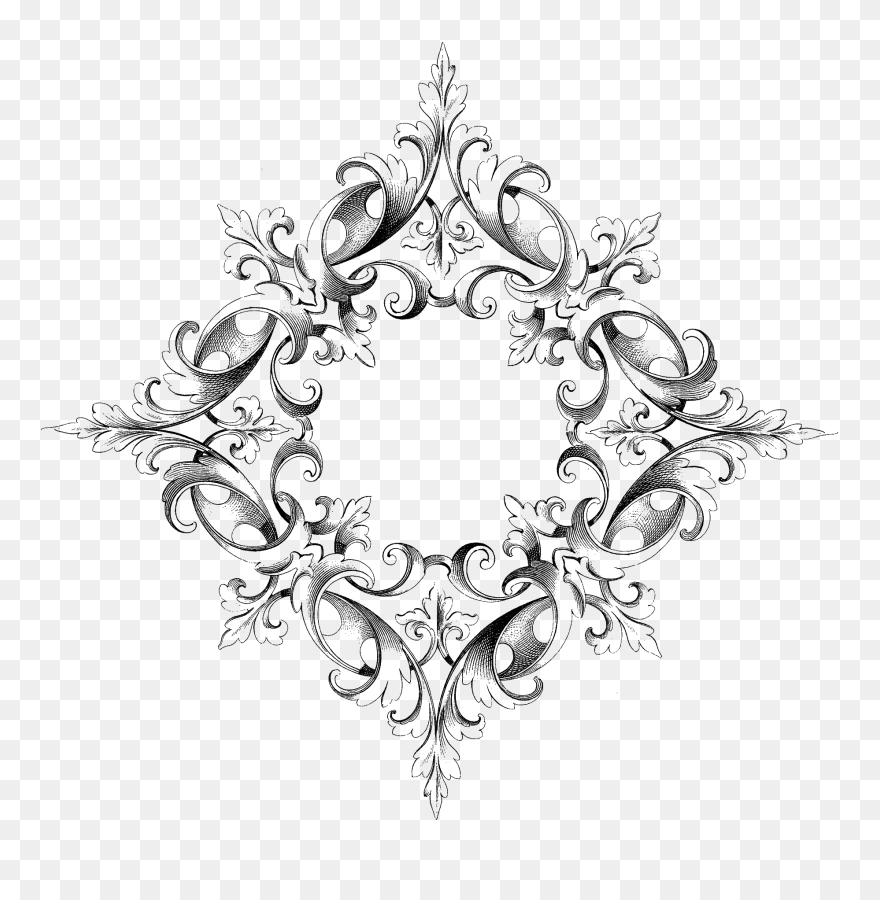 Beautiful Diamond Shaped Pattern With Transparent Background - White Victorian Style Scrollwork Png White Lace Pattern Clipart