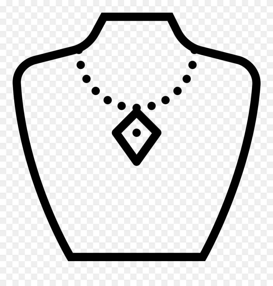 A Necklace With A Thin Chain And Large Diamond Shaped - Jewelry Icon Clipart