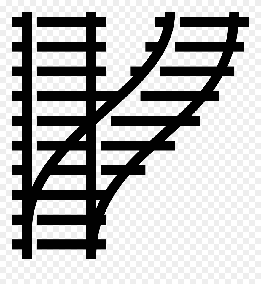Transparent Train Clipart Black And White - Train Tracks Vector Png