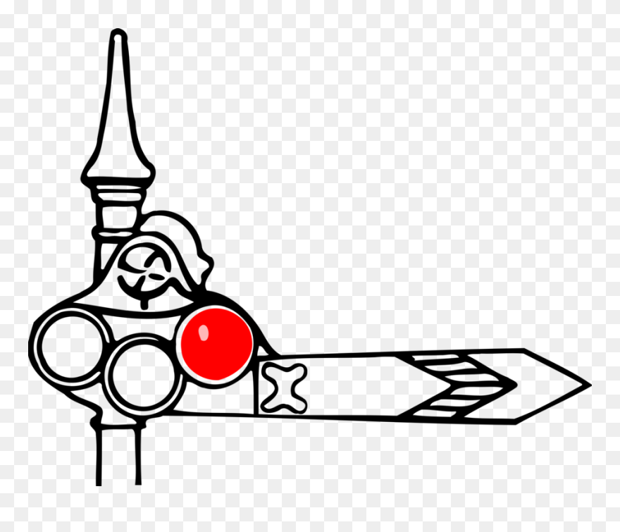 Line Art,angle,area - Train Signal Clipart - Png Download