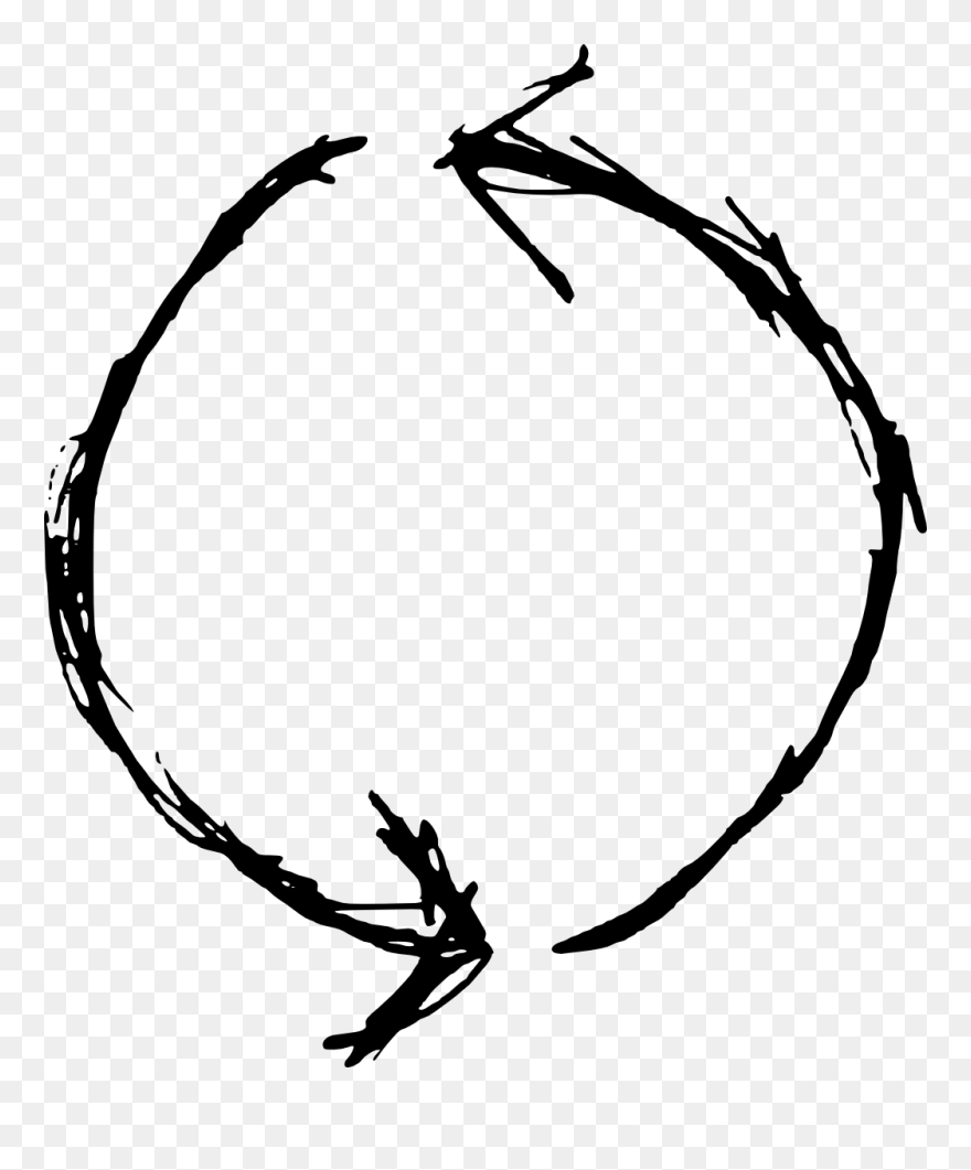 Hand Drawn Arrow - Hand Drawn Circle Arrow Clipart