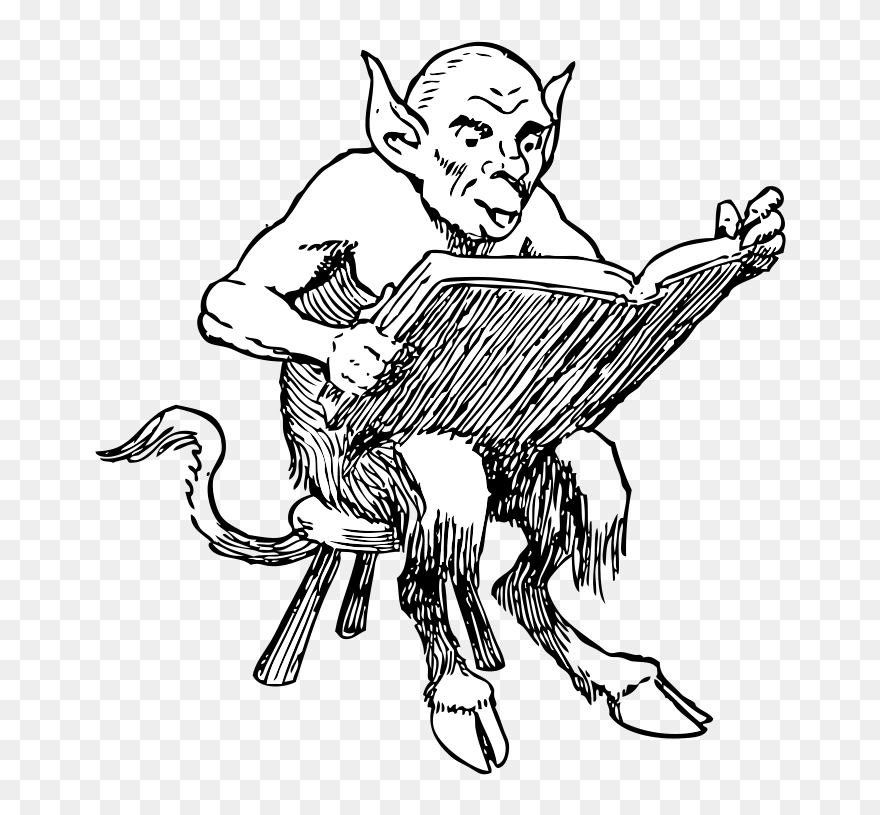 Demon Reading A Book Clipart