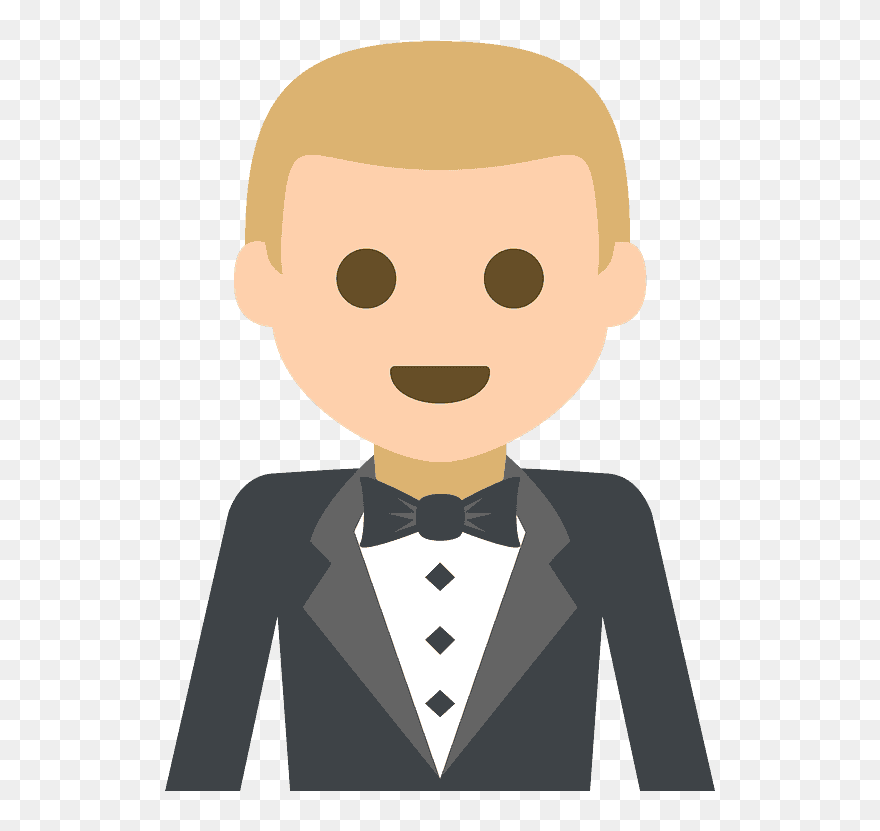 Person In Tuxedo Emoji Clipart - Suit Emoji Png Transparent Png