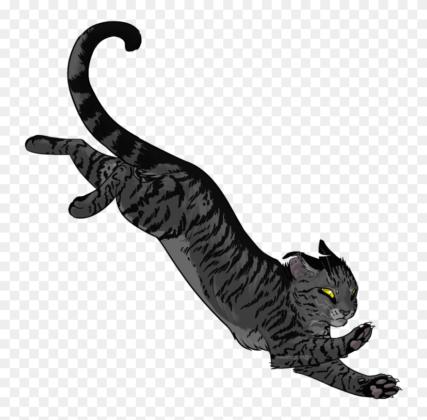 Black And White Striped Cat Anime , Png Download - Warrior Cats Dark Stripe Clipart