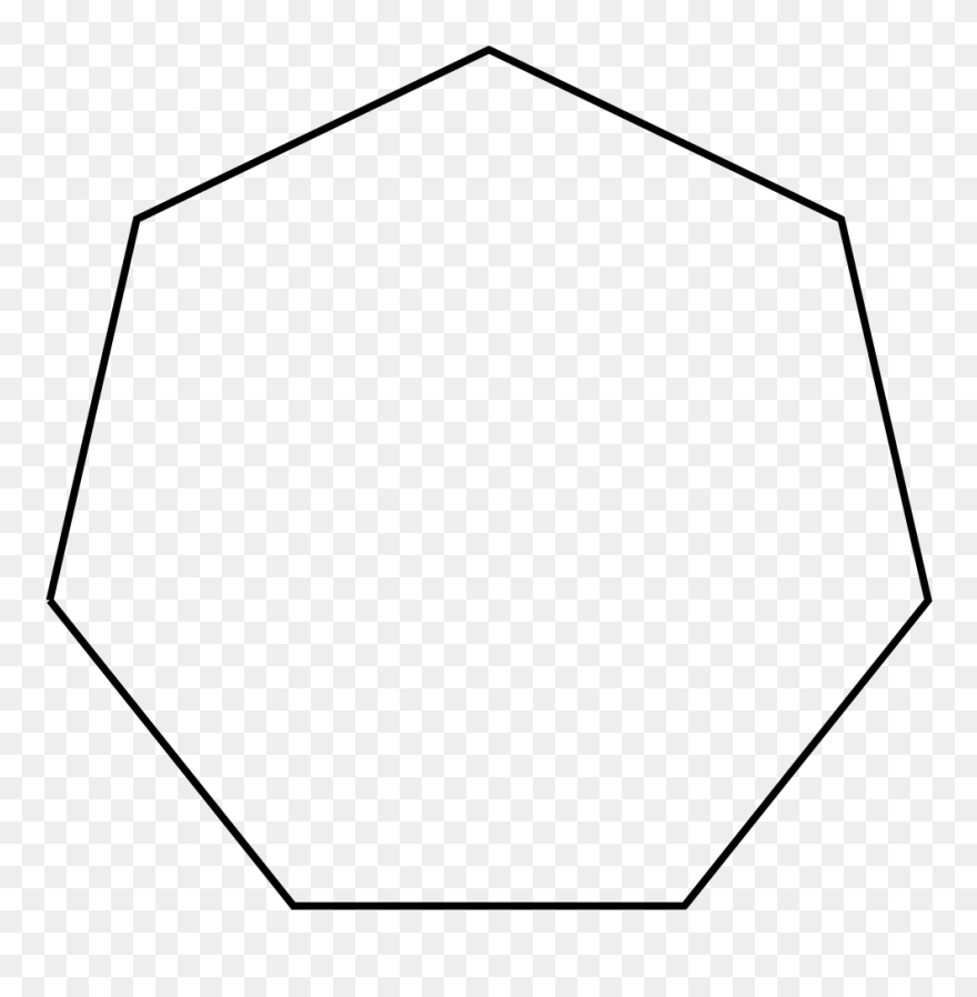 Transparent Tutoring Clipart Black And White - Many Sides Does A Heptagon Have - Png Download