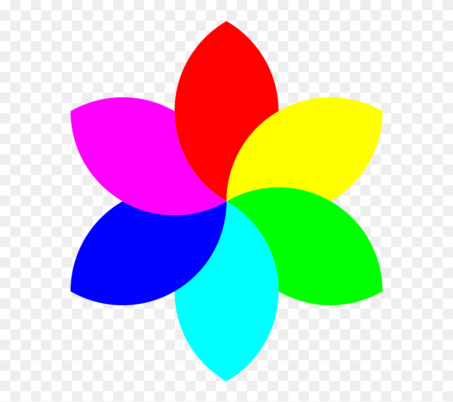 Free Clip Art "6 Color Football Flower Remix - 7 Petal Flower Clipart - Png Download